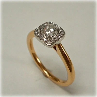 1CT Round Cut Women's Wedding Gift Lab Grown Diamond Certified 14k Two Tone Gold - Image 1 of 4