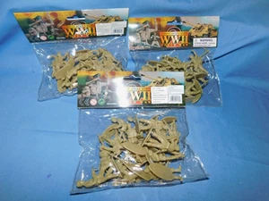 AIRFIX & MARX WWII GERMAN Afrika Korp Toy Soldiers X 60 - 3 sets - (54MM) - Tan - Picture 1 of 1