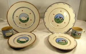 VINTAGE NICHOLAS MOSSE "LANDSCAPE COW & SHEEP" HANDCRAFTED IRELAND P (EZS003183) - Picture 1 of 7