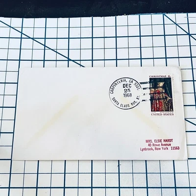 1968 Navidad 6c EE. UU. Primer Día Cubierta Santa Claus Carpintería CA De colección FDC Foto 1 de 3