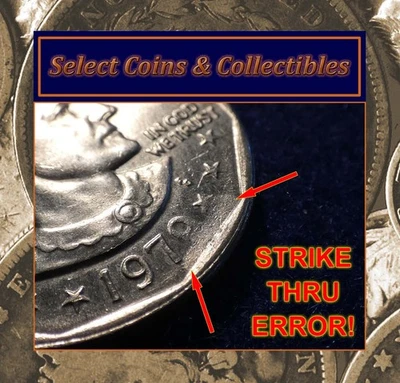 Mint Error 1979-P Susan B. Anthony Dollar Coin with Strike Thru Error! #3568 - Image 1 of 4