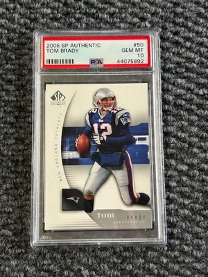 TOM BRADY 2005 SP AUTHENTIC PSA 10 GEM MINT #50 PATRIOTS - Image 1 of 3