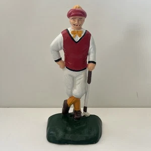 Vtg Cast Iron Golfer Door Stop Painted Bookend 9.5" Golf PGA Decor Mancave - Picture 1 of 7