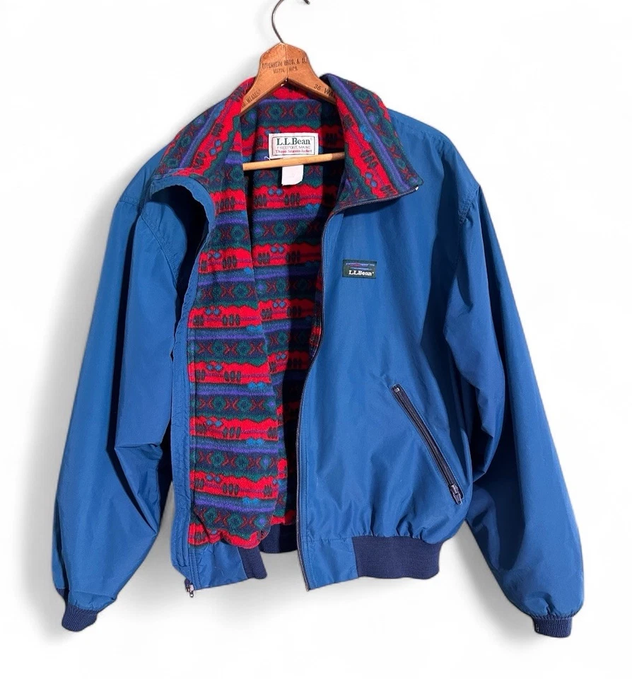 De colección. L.L. Chaqueta Bean 3 Seasons Años 80 Azteca Interior Vellón Azul Exterior Talla XXL Foto 1 de 4