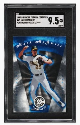 1997 ⚾ Pinnacle Totally Certified, #/1999 PLATINUM BLUE #49 Mark McGwire SGC-9.5 - Image 1 of 2