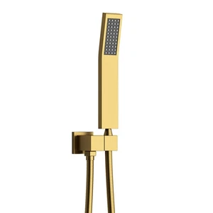 Brushed Gold Handheld Shower Head Combo Set with Adjustable Holder & Hose - Picture 1 of 9