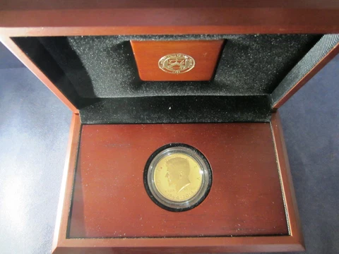 EMPTY DISPLAY BOX  1964 2014 50th Anniversary Kennedy Half-Dollar Gold BOX & COA Cover