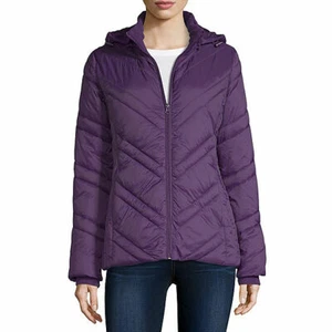 nwt xersion water resistant purple jacket hooded lightweight jacket p med - Picture 1 of 1