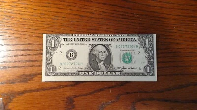 1985 One Dollar Federal Reserve FAULTY ALIGNMENT ERROR NOTE NEW YORK $1.00 Bill! - Image 1 of 4