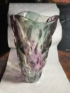 Vintage böhmische Kunst Glas, lila, grün, 9 cm hoch, gute Ordnung. - Bild 1 von 22