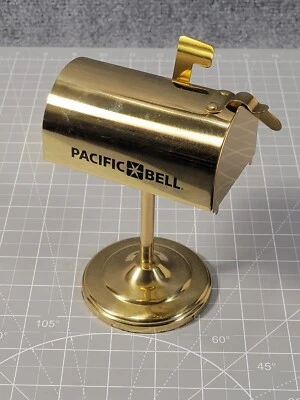 De colección Pacific Bell Latón Escritorio Buzón Soporte para Sellos Proyecto USPS Empleado Regalo Foto 1 de 4