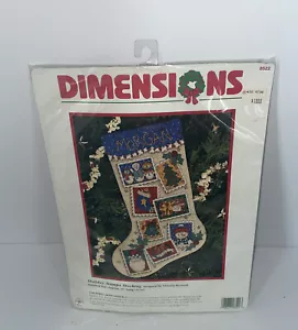 Dimensions Vintage Cross-Stitch Christmas Stocking 8522 Holiday Stamps NIP CRAFT - Picture 1 of 6