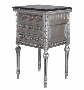 Bedside Table Baroque Silver Dresser Nightstand Night Console Antique - Picture 1 of 6