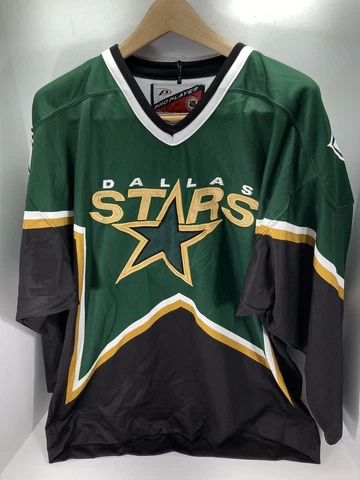 DALLAS STARS PRO PLAYER Jersey  Mens Size Large Embroidered Hockey Green Vtg 90s Cover