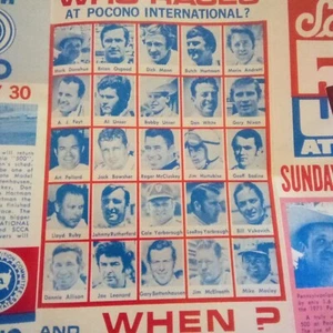 Folleto vintage de 1972 Pocono International Raceway - Imagen 1 de 4