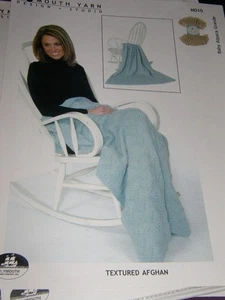 Plymouth Knitting Pattern N010 Textured Afghan   - Picture 1 of 1