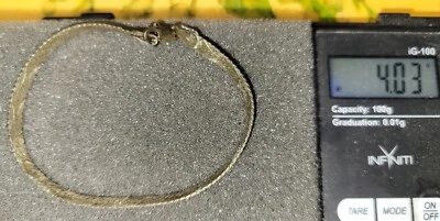 VTG Estate Italy 925 Gold over Sterling Silver Herringbone Chain Bracelet 4.03g - Image 1 of 4