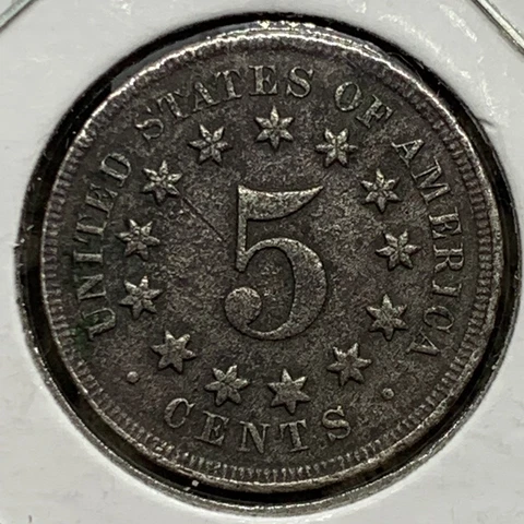 1867 SHIELD NICKEL WITH CUD ERROR ON "1" Cover
