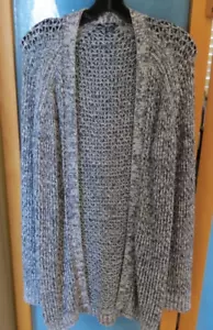 RIDOTTO Splendido Cardigan Spolverino Grigio Aperto davanti Manica Lunga - Foto 1 di 5