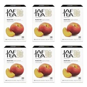 JAF TEA - Peach Black Tea - 6 Boxes, 120 Tea Bags free shipping world wide - Picture 1 of 3