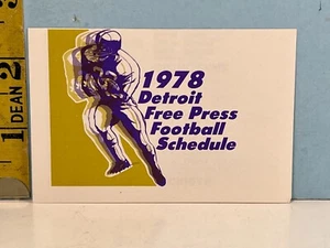 1978 Detroit Free Press Football Schedule Lions, Notre Dame, Michigan - Picture 1 of 3