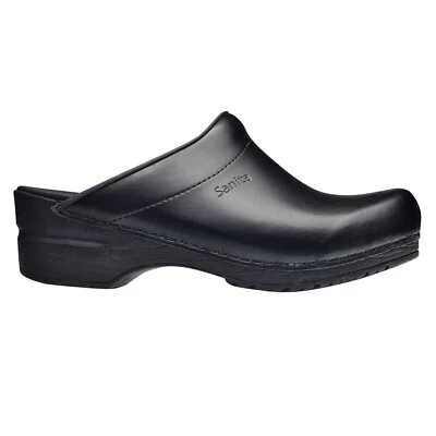 Sanita Sonja PU Smooth Clogs in Black (1500047)
