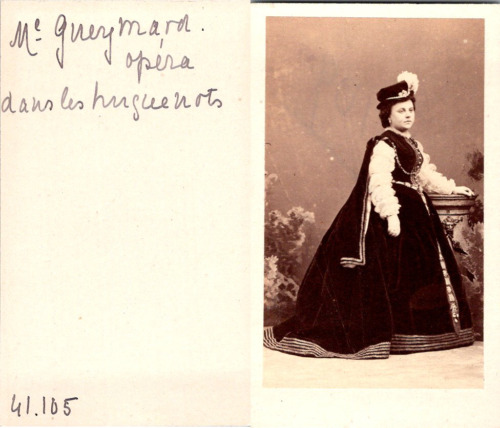 Actrice Théâtre Opéra, La cantatrice Mme Gueymard dans Les Huguenots Vintage CDV
