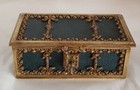 C19th French Gilded Ormolu Jewellery / Trinket Casket. Neo-classical design. 
