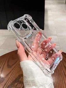 Transparente Handyhülle Schleife Herz mit stoßfesten Ecken für iPhone Modelle - Bild 1 von 32