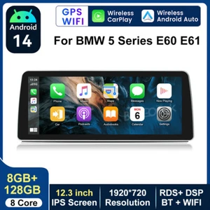 Android 14 Autoradio 12.3" 8+128G Apple CarPlay BT GPS Navi für BMW 5er E60 E61 - Bild 1 von 16