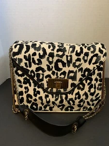 Authentic Chloe Leopard Double Chain Shoulder Bag - Picture 1 of 11