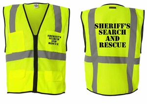 Sheriff's Search and Rescue Law Enforcements  Kishigo Safety Vests  - Picture 1 of 2