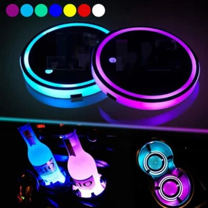 2PCS LED Car Cup Holder Lights for Tesla Model 3 Y S X Coasters Cup Mats Pads - Picture 1 of 10