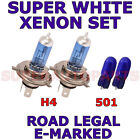 Fits Daihatsu Copen 2003-On Set H4  501 Super White  Xenon Light Bulbs