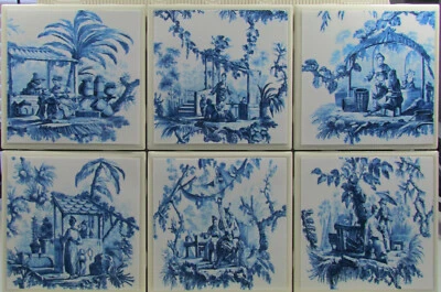 Posavasos de azulejos de cerámica - sauce azul - juego de 4 (compra 2 juegos cualquiera - obtén 1 juego gratis) A Foto 1 de 4