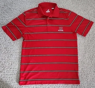 CAMISA HOMBRE MIAMI UNIVERSITY REDHAWKS TALLA M ROJA, A RAYAS por CUTTER & BUCK Foto 1 de 4