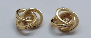 CHAQUETA PENDIENTES DE NUDO DE AMOR ORO AMARILLO DE 14 QUILATES PARA PENDIENTES DE TACHUELAS - Imagen 1 de 5