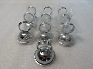 2” Stainless Steel Ring Card Sign Menu Holders (Set of 10) | NEW in Bags - Picture 1 of 6