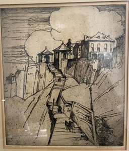 ORIGINAL ART GERTRUDE FREYMAN KERSEY COATS DRIVE KANSAS CITY MO Drypoint Etching - Picture 1 of 4