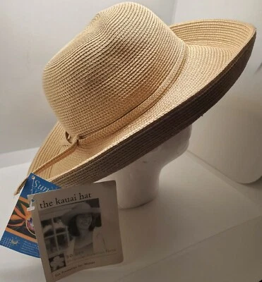 Sombrero Kauai Sunday Afternoons para mujer 50 UPF mediano empaquetable papel de algodón trenzado Foto 1 de 4