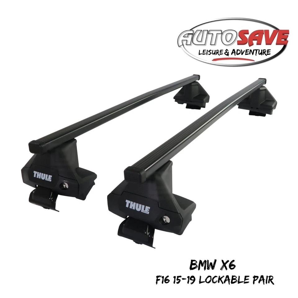 Juego de barras de techo Thule Steel SquareBar Evo para adaptarse a BMW X6 F16 15-19 par bloqueable Foto 1 de 1