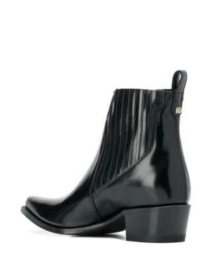 ¡Nuevo! VALENTINO GARAVANI Botines Punta Cuero Negro Talla 38 EU 8 EE. UU. Foto 1 de 4