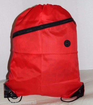 Bolso de Mano Rojo con Cordón para Niños Gimnasio Escuela Deporte Mochila de Supervivencia Saco Foto 1 de 4