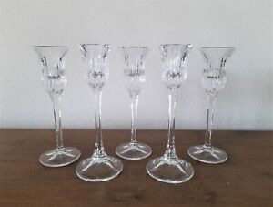 Mikasa Cut Crystal Tall Taper Candlestick 8" Candle Holders Icicles Lot Of 5