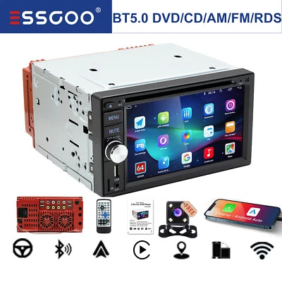 CD DVD Autoradio RDS 3USB Bluetooth Doppel 2 DIN Carplay Android Auto Mit Kamera - Bild 1 von 4