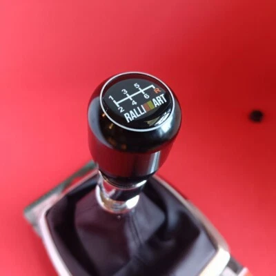 BLACK ALUMINUM 6 JDM SHIFT GEAR KNOB for LANCER EVO Eclipse MIRAGE RALLIART 3000 - Image 1 of 4