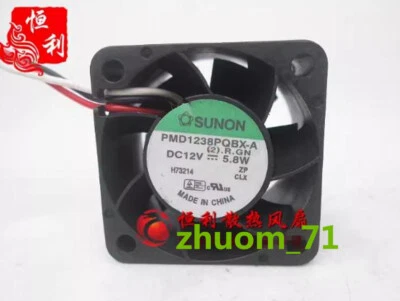 1PC SUNON PMD1238PQBX-A DC 3828 12V 5.8W 3-Pin double ball cooling fan - Image 1 of 2