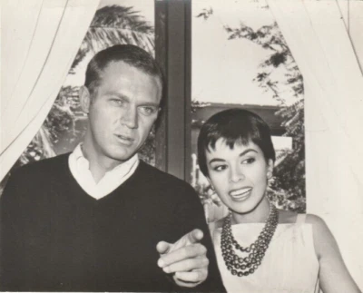 Original NBC Telop Bump Card Promo Photo 1950's Steve McQueen Neile Adams DBW - Image 1 of 3