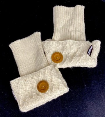 Botas Muk Luks Mujer Toppers Calentador de Piernas Vainilla Crema Beige Tejido con Cable Usado en Excelente Condición Foto 1 de 3