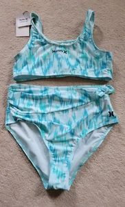 Nuevo con etiquetas Conjunto de natación de bikini Hurley de dos piezas con corbata envolvente azul nube talla XL - Imagen 1 de 8